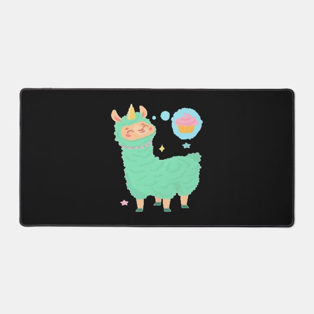 Unicorn Lama Desk Mat (Front)
