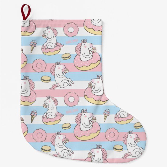 Unicorn Large Christmas Stocking (Front)
