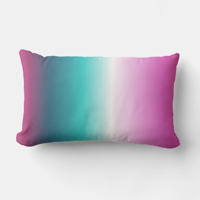 unicorn lavender teal ombre turquoise mermaid lumbar cushion (Front)