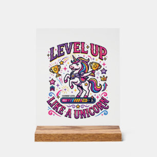 Unicorn Level Up Like a Unicorn Commercial Cute Gi Acrylic Sign