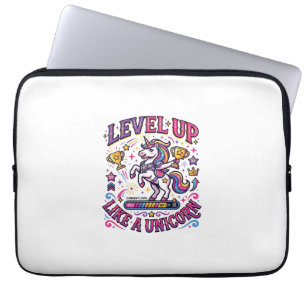 Unicorn Level Up Like a Unicorn Commercial Cute Gi Laptop Sleeve