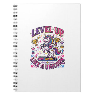 Unicorn Level Up Like a Unicorn Commercial Cute Gi Notebook