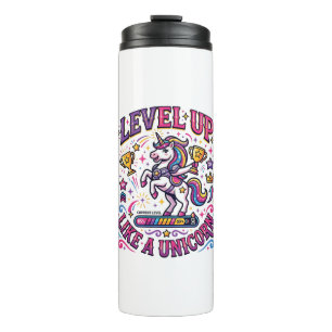 Unicorn Level Up Like a Unicorn Commercial Cute Gi Thermal Tumbler