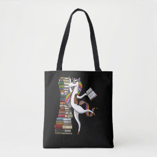 Unicorn Librarian Magical Book Reading Nerd Tote Bag