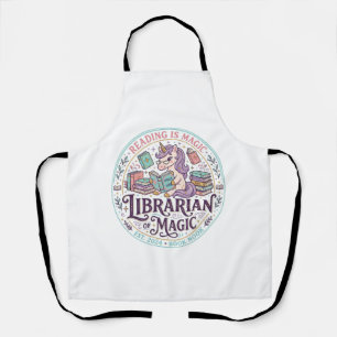 Unicorn Librarian of Magic Original Product Graphi Apron
