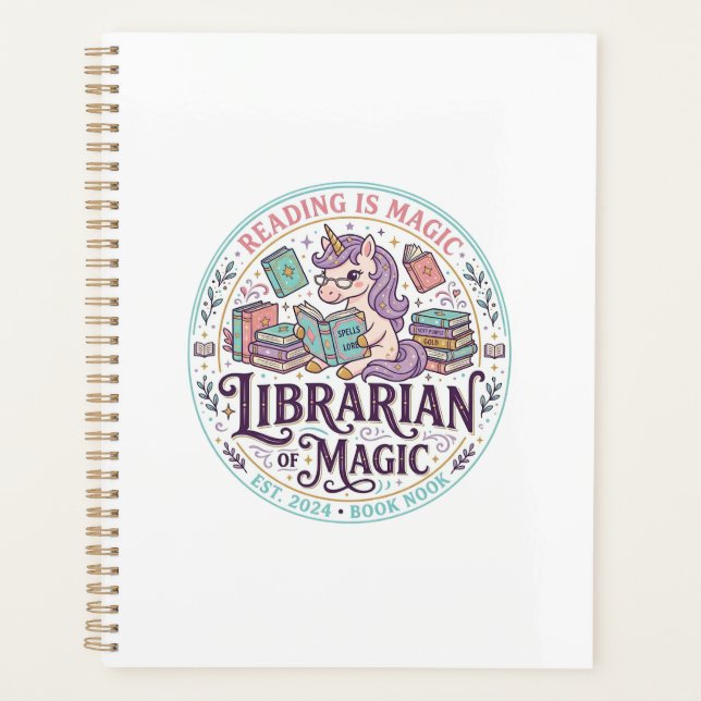 Unicorn Librarian of Magic Original Product Graphi Planner (Front)