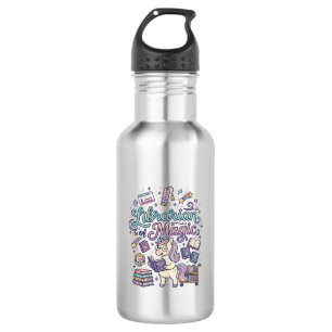 Unicorn Librarian of Magic Print Ready Apparel Gra 532 Ml Water Bottle