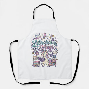 Unicorn Librarian of Magic Print Ready Apparel Gra Apron