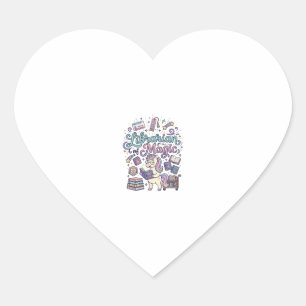 Unicorn Librarian of Magic Print Ready Apparel Gra Heart Sticker