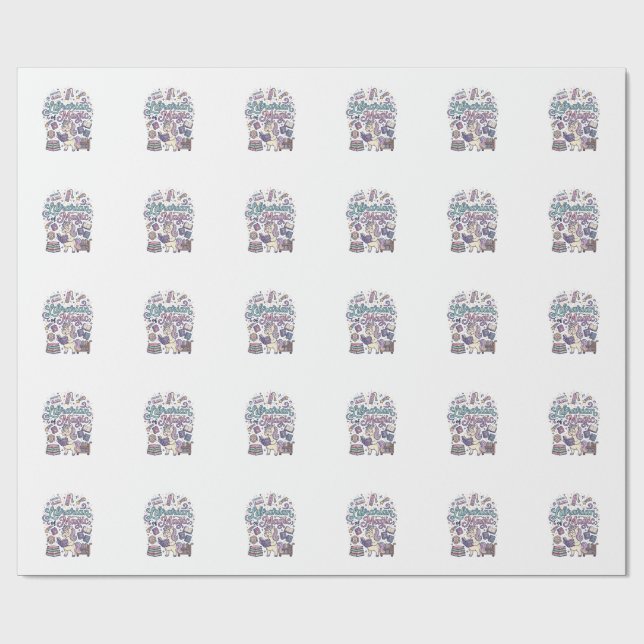 Unicorn Librarian of Magic Print Ready Apparel Gra Wrapping Paper (Flat)