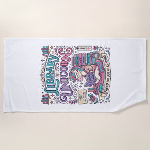Unicorn Library Unicorn Colourful POD Artwork_1 Beach Towel