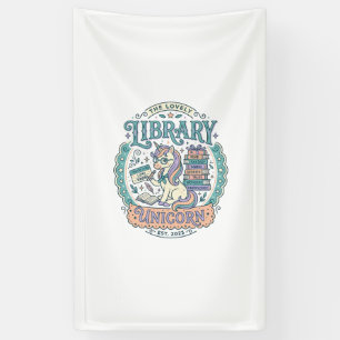 Unicorn Library Unicorn Whimsical Graphic Tee Desi Banner