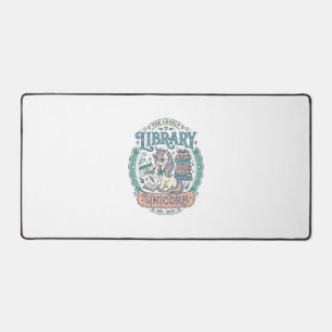Unicorn Library Unicorn Whimsical Graphic Tee Desi Desk Mat