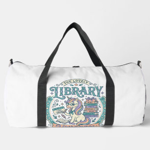 Unicorn Library Unicorn Whimsical Graphic Tee Desi Duffle Bag