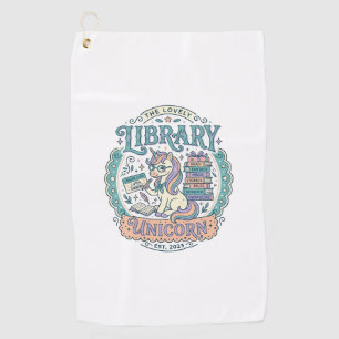 Unicorn Library Unicorn Whimsical Graphic Tee Desi Golf Towel
