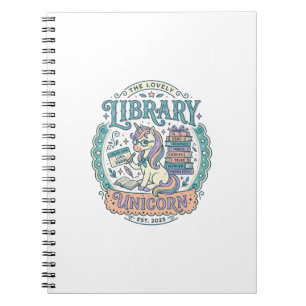 Unicorn Library Unicorn Whimsical Graphic Tee Desi Notebook