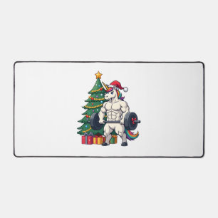 Unicorn Lifting Christmas Weightlifting Deadlift G Desk Mat
