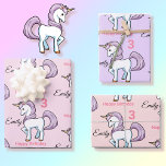 Unicorn Little Girl's Birthday Party Gift Wrapping Paper Sheet<br><div class="desc">Unicorn Little Girl's Birthday Party Gift Wrapping Paper Sheets</div>