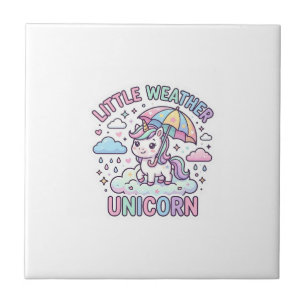 Unicorn Little Weather Unicorn Graphic Design Whit Ceramic Tile