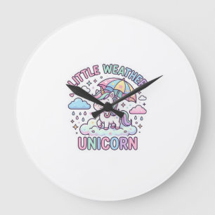 Unicorn Little Weather Unicorn Graphic Design Whit Large Clock