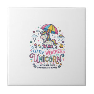 Unicorn Little Weather Unicorn Trendy Shirt Graphi Ceramic Tile