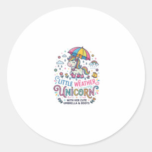 Unicorn Little Weather Unicorn Trendy Shirt Graphi Classic Round Sticker