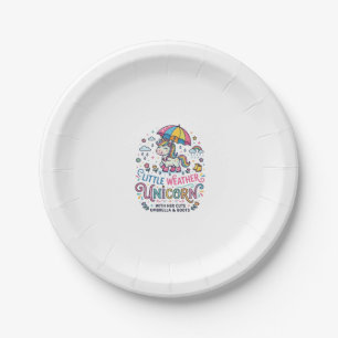 Unicorn Little Weather Unicorn Trendy Shirt Graphi Paper Plate