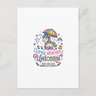 Unicorn Little Weather Unicorn Trendy Shirt Graphi Postcard