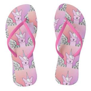 Unicorn Llama flip flops! Thongs