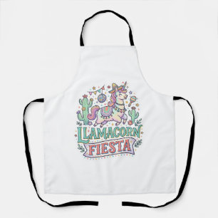 Unicorn Llamacorn Fiesta Premium Vector POD Artwor Apron