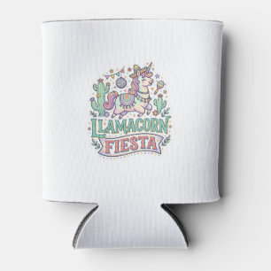 Unicorn Llamacorn Fiesta Premium Vector POD Artwor Can Cooler