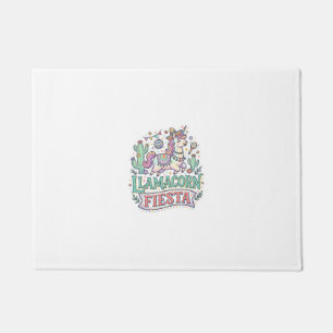 Unicorn Llamacorn Fiesta Premium Vector POD Artwor Doormat