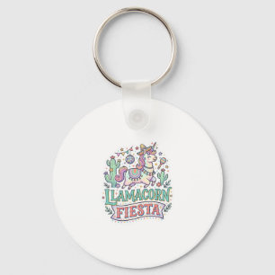 Unicorn Llamacorn Fiesta Premium Vector POD Artwor Key Ring