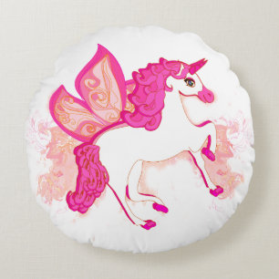 unicorn logo Round Cushions