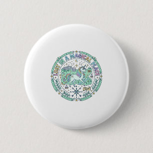 Unicorn Lost in a Magical Place Funny Print on Dem 6 Cm Round Badge