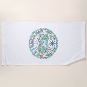 Unicorn Lost in a Magical Place Funny Print on Dem Beach Towel