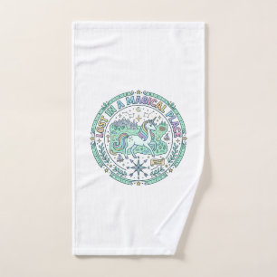 Unicorn Lost in a Magical Place Funny Print on Dem Hand Towel