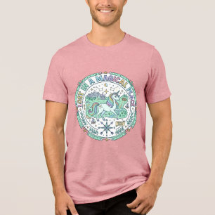 Unicorn Lost in a Magical Place Funny Print on Dem Tri-Blend Shirt