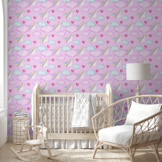 Unicorn Love and Clouds  Wallpaper (Kids)