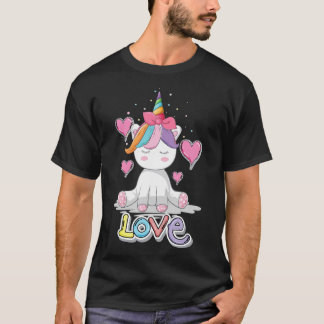 Unicorn Love Heart Valentines Day  for Kids T-Shirt