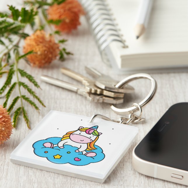 Unicorn love key ring (Front Right)