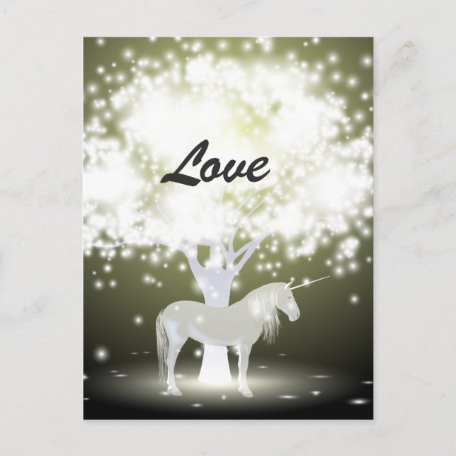 Unicorn Love Mystical Fantasy Postcard (Front)