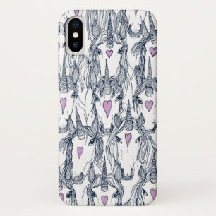 unicorn love navy orchid white iPhone x case