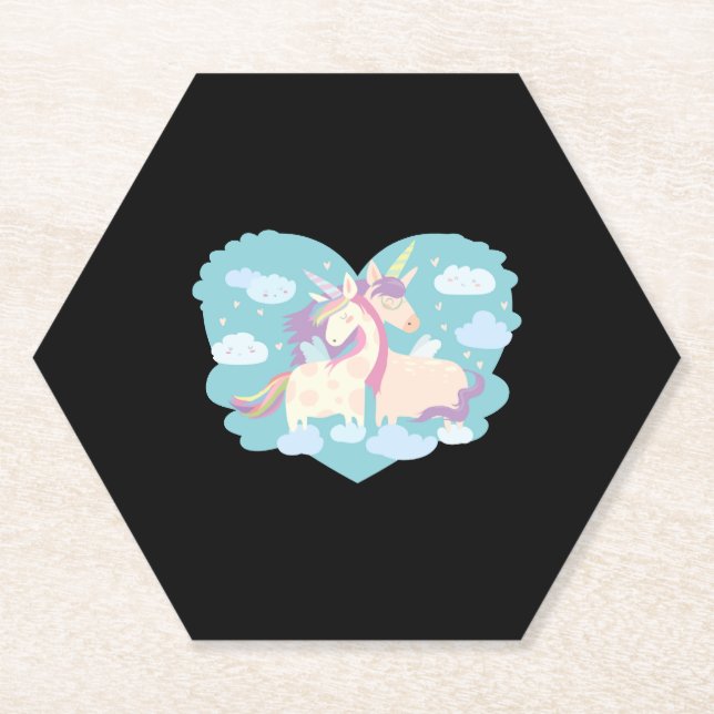 Unicorn Love       Paper Coaster (Front)