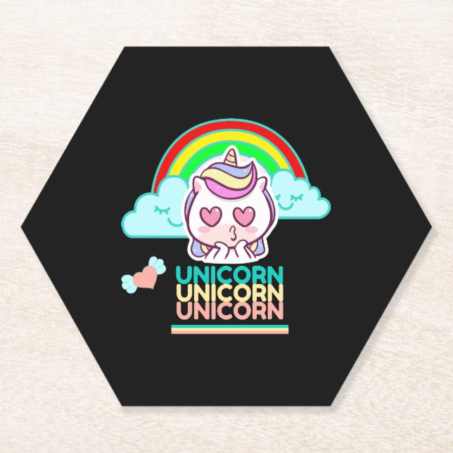 Unicorn Love          Paper Coaster (Front)