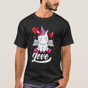 Unicorn Love Valentines Day Cute Magical Rainbow T-Shirt