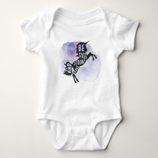Unicorn Lover Art Feeling Magical Baby Bodysuit (Front)