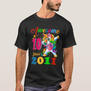 Unicorn Lover Awesome Since 2011 10 Years Old 10Th T-Shirt