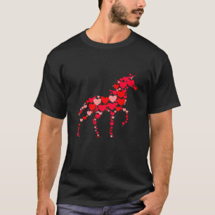 Unicorn Lover Cute Love Hearts Animals Couples Val T-Shirt