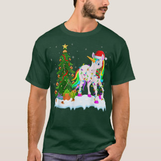 Unicorn Lover Family Matching Funny Christmas Tree T-Shirt